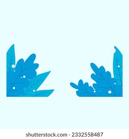 Blau-Weiß-Blätter Rahmenrahmen, um Ihren Plakaten und Einladungen einen Hauch von Eleganz zu verleihen
