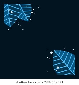 blaue und weiße Winterblätter für Plakate und Einladungen