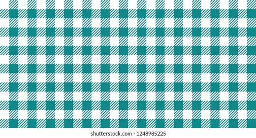 Blue and white woven gingham. Seamless background pattern. 