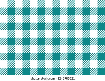 Blue and white woven gingham. Seamless background pattern. 