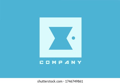 blue white X alphabet letter logo icon for company and business with dot design