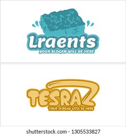 blue white yellow combination text cake splash water logo design concept suitable for food drink restaurant business industrial 