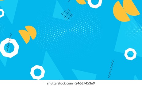Fondo geométrico de las Formas abstractas planas azules blancas y amarillas. Aplicable para la presentación, cubiertas, carteles y Anuncio
