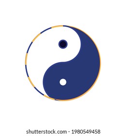 Blue and white Yin and Yang symbol of harmony and balance