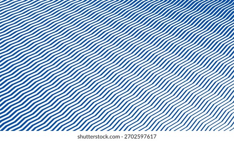 Blue and White Zigzag Stripes Line Abstract Background with Modern Dynamic Geometric Pattern Design