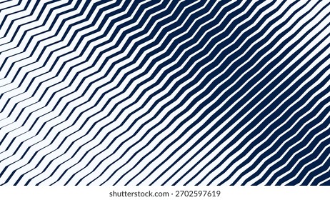 Blue and White Zigzag Stripes Line Abstract Background with Modern Dynamic Geometric Pattern Design