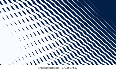 Las rayas azules y blancas de Zigzag alinean el fondo Abstractas con el diseño geométrico dinámico moderno del patrón