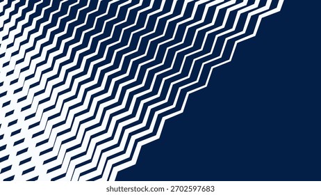 Fundo abstrato das listras de ziguezague azul e branco com design de padrão geométrico dinâmico moderno