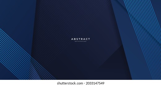 Blue wide banner - navy dark blue background. Vector illustration for web banner, presentation design, poster, corporate profile and more