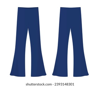 Blue  wide pants. vector illustration