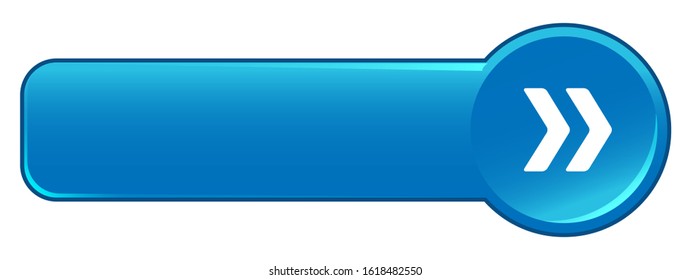 Blue wide vector web button with arrows