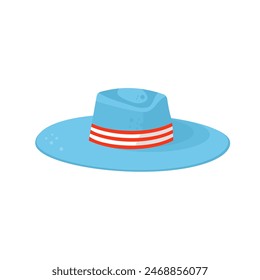 Blue wide-brimmed hat vector illustration