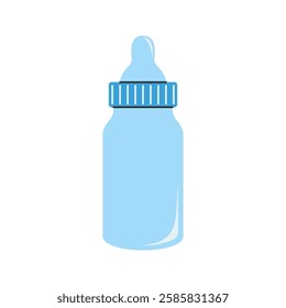 Blue Wide-Neck Bottle. A modern bottle with a wide neck and blue cap, ideal for easy filling and cleaning.
