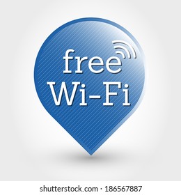 blue wifi icon, icon concept