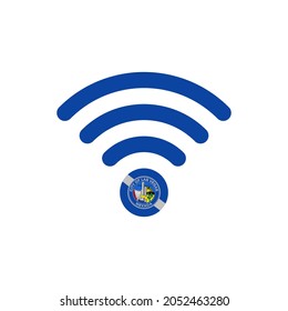 blue wifi icon isolated on white background. the concept of using wi-fi in las vegas city