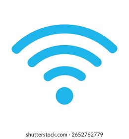 Símbolo de ícone azul "Wi-Fi" sobre fundo branco.