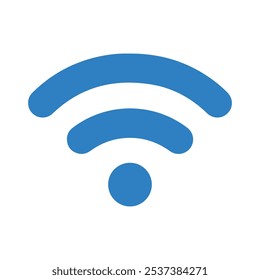 Ilustração de vetor de ícone de wifi azul, Design moderno e minimalista para conectividade, tecnologia e projetos digitais, símbolo de wifi, ícone 