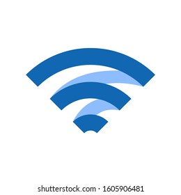 blue wifi logo design for application