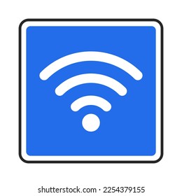 Blue Wi-Fi sign icon. Vector.