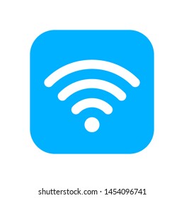 Blue Wifi sticker. Wlan icon for interface design. Wlan access, wireless wifi hotspot signal sign, icon, symbol.