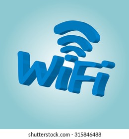 Blue wi-fi symbol