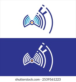 Blue Wifi text isolated on white background