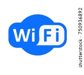 Blue wifi vector icon. Illustration on white background isolated