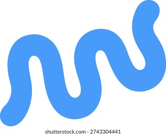 Blue wiggly snake like wavy line