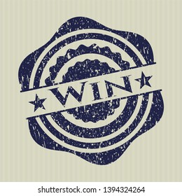 Blue Win rubber grunge texture stamp