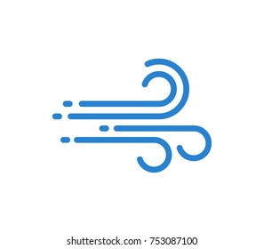 Blue Wind Icon Vector Illustration