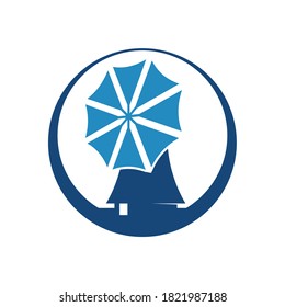 blue windmill logo or icon
