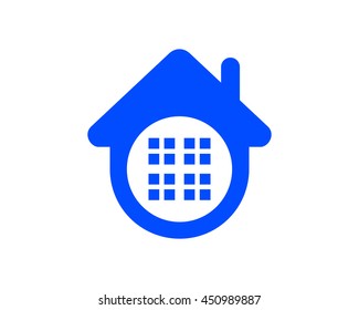 blue window house housing home residence residential real estate image vector icon