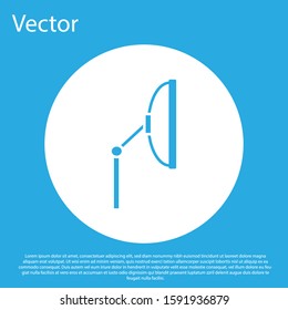 Blue Windscreen wiper icon isolated on blue background. White circle button. Vector Illustration