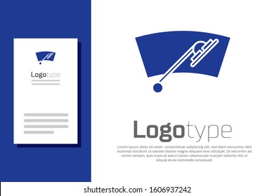 Blue Windscreen wiper icon isolated on white background. Logo design template element. Vector Illustration