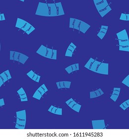Blue Windscreen wiper icon isolated seamless pattern on blue background.  Vector Illustration
