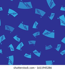 Blue Windscreen wiper icon isolated seamless pattern on blue background.  Vector Illustration