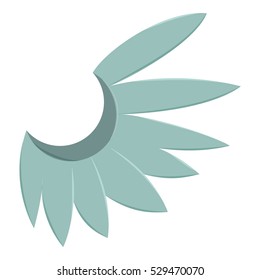 Blue wing of bird icon. Cartoon illustration of blue wing of bird vector icon for web