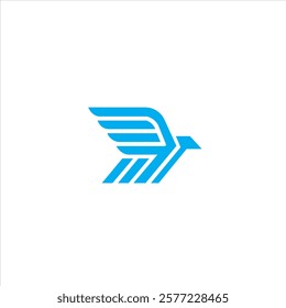 Blue wing with feathers icon vector