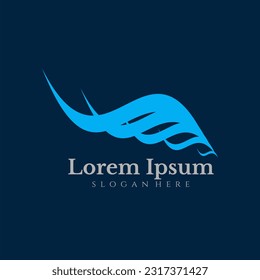 blue wing logo concept design vector suitable for company logo in the field of technology like networking and gaming