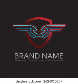 Blue Wing Logo Design for Trust and Security

