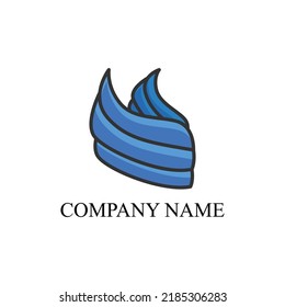 blue wing logo illustration. luxury and simple logo for business.