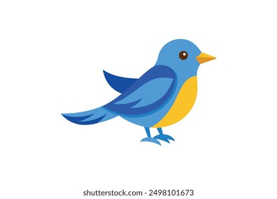 Blue winged Warbler bird vector art illustration 