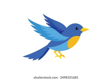 Blue winged Warbler bird vector art illustration 