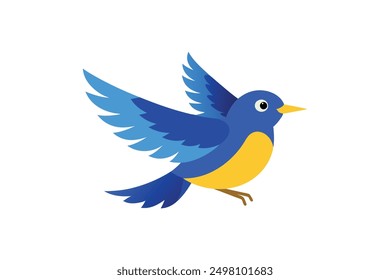 Blue winged Warbler bird vector art illustration 