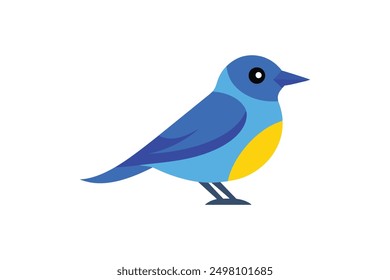 Blue winged Warbler bird vector art illustration 