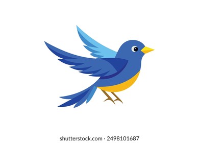 Blue winged Warbler bird vector art illustration 