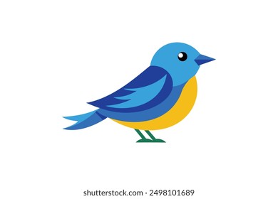 Blue winged Warbler bird vector art illustration 