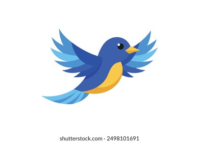 Blue winged Warbler bird vector art illustration 