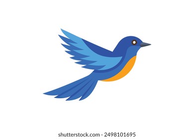 Blue winged Warbler bird vector art illustration 