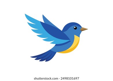 Blue winged Warbler bird vector art illustration 